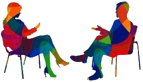 Remedy Psychotherapy - two people facing one another talking.